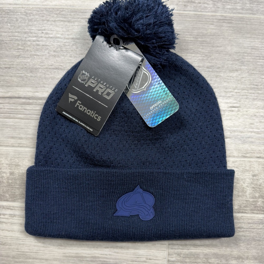 Colorado Avalanche Fanatics Women's Authentic Pro Road Cuffed Knit Hat Blue New